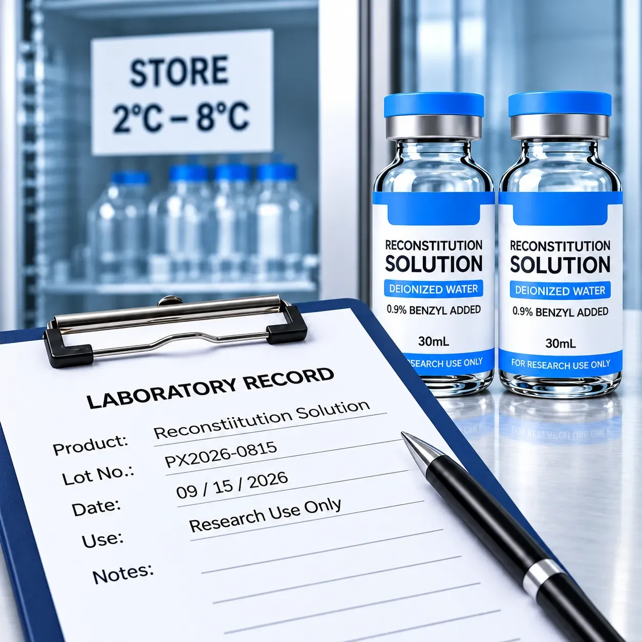 Laboratory record with the vial lot number