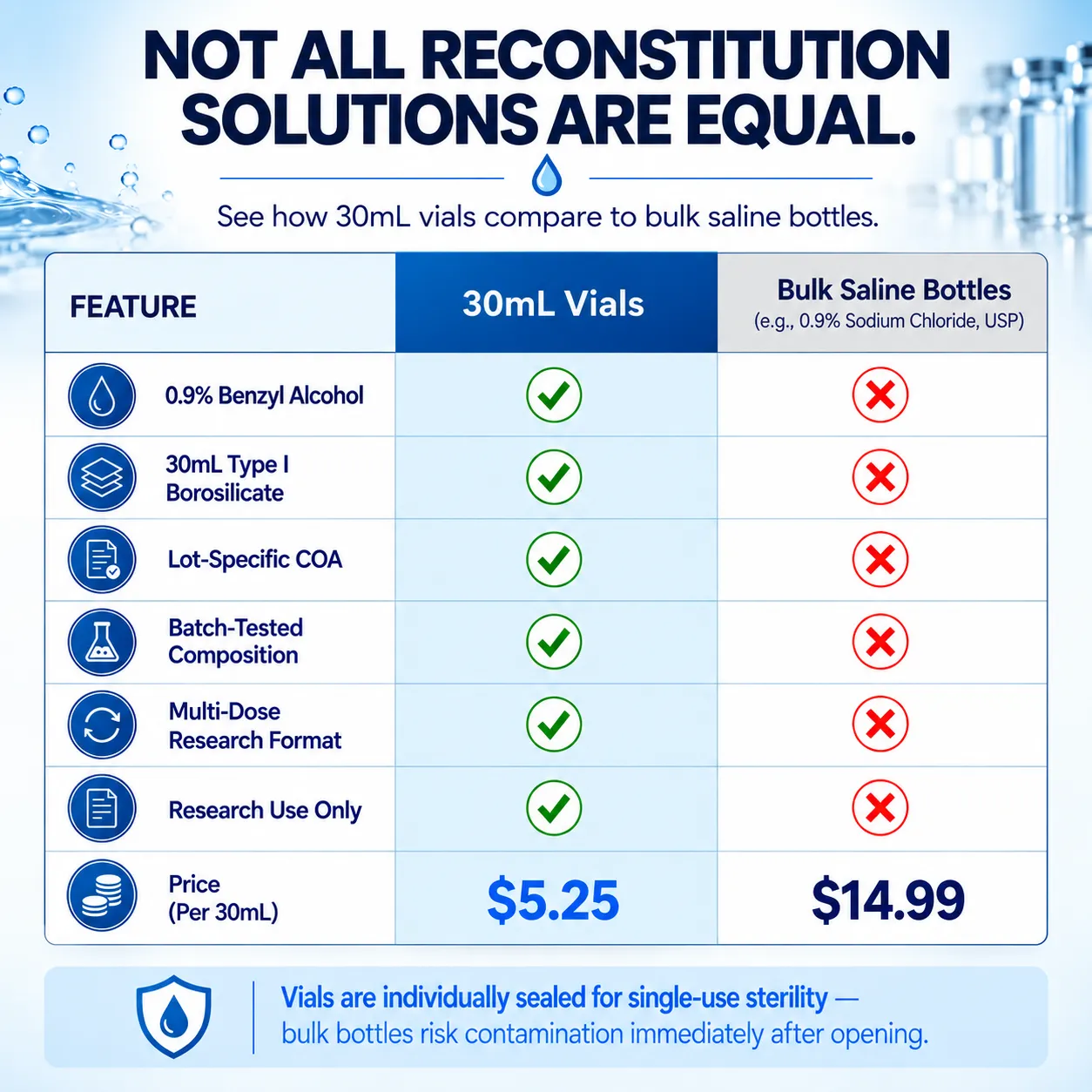 Not all reconstitution solutions are equal comparison table